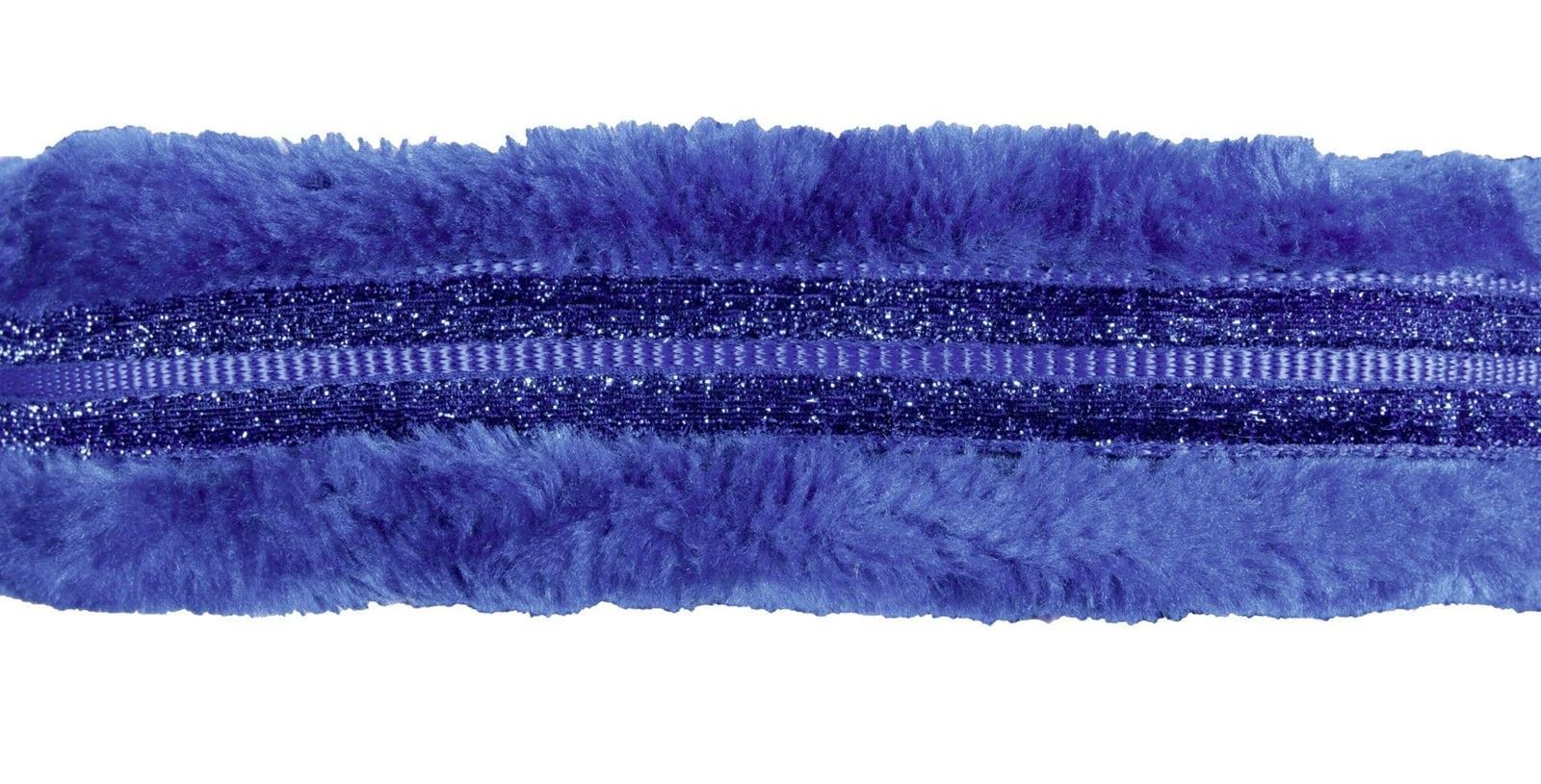 Cabezada cuadra HKM Sports Equipment borreguillo Glitter color azul royal talla COB - Imagen 3
