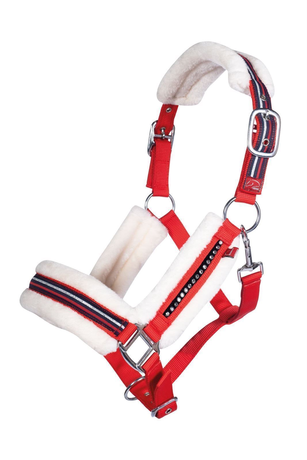 Cabezada cuadra HKM Sports Equipment Equine Sports color rojo TALLA PONY - Imagen 1