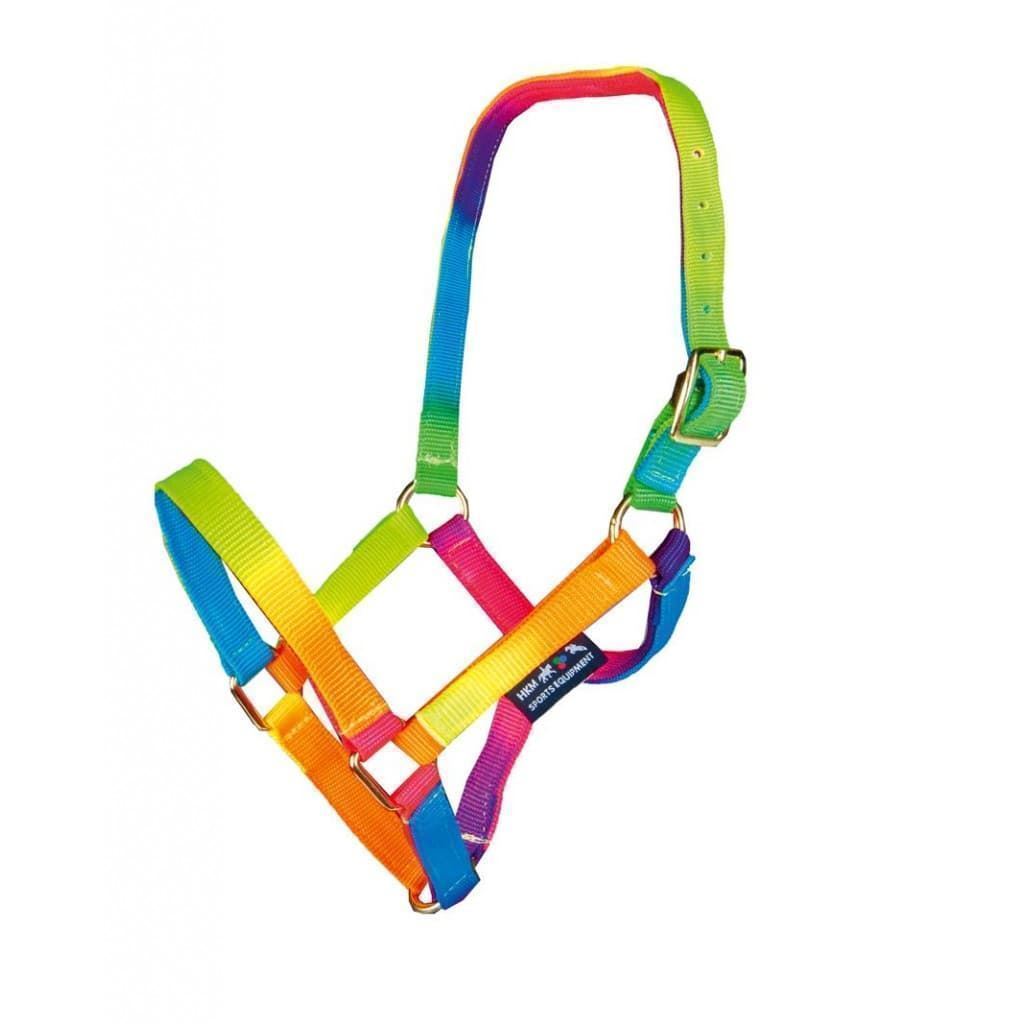 Cabezada cuadra HKM Sports Equipment nylon multicolor, TALLA PONY y SHETLAND - Imagen 1