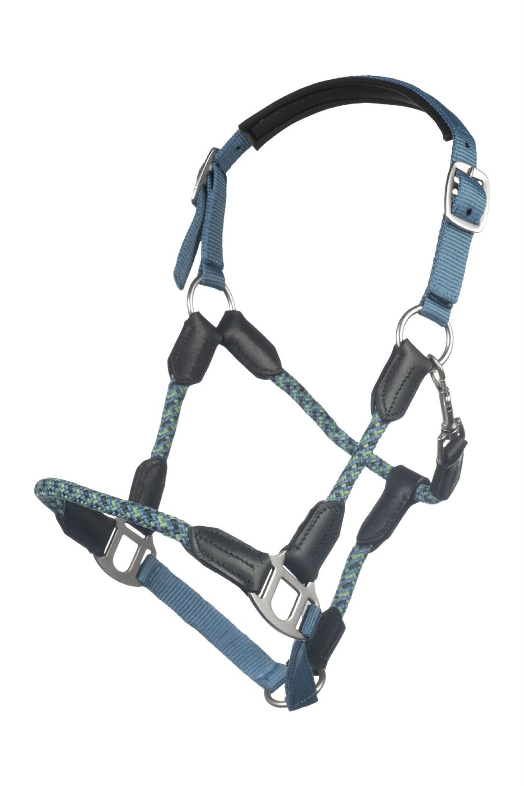 Cabezada cuadra nudos HKM Nele color azul humo - Imagen 1