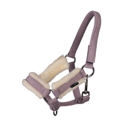 Cabezada cuadra y ramal Hobby Horsing HKM Sports Equipment terciopelo color lavanda - Imagen 1