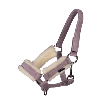 Cabezada cuadra y ramal Hobby Horsing HKM Sports Equipment terciopelo color lavanda - Imagen 1