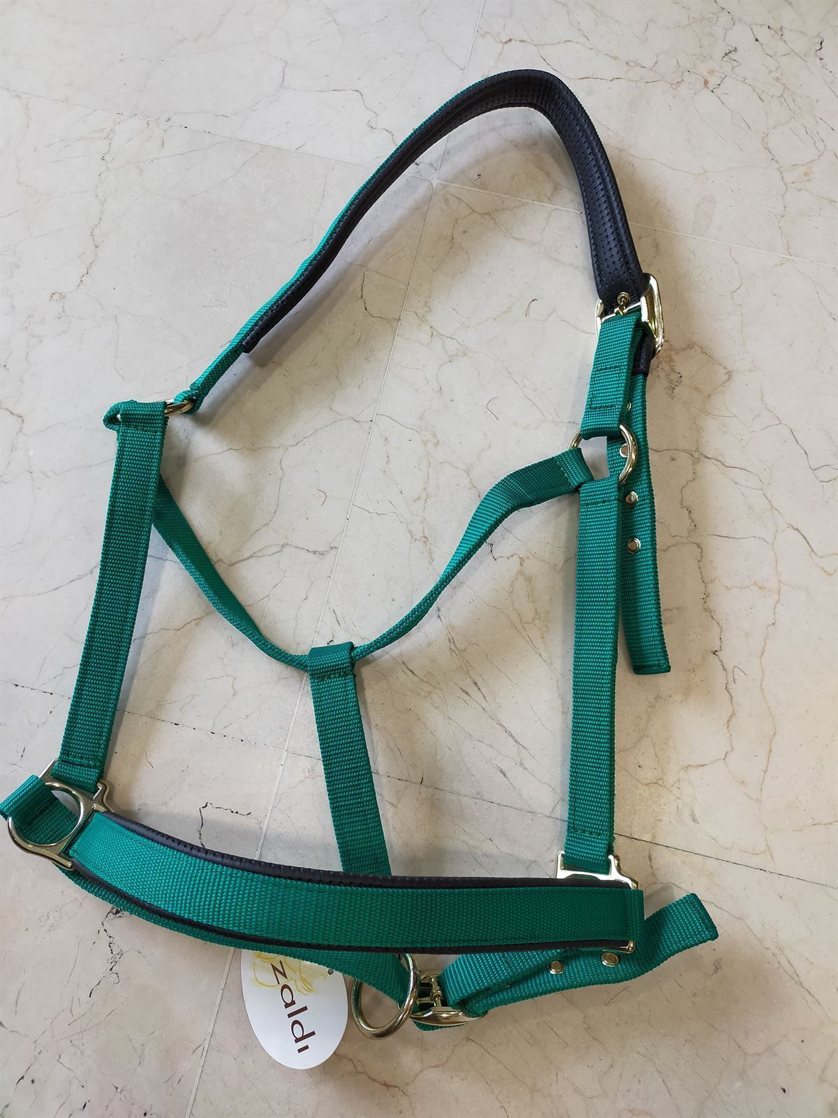 Cabezada cuadra ZALDI, nylon doble con refuerzo de pvc, talla Extra Full (XXF)  color verde - Imagen 1