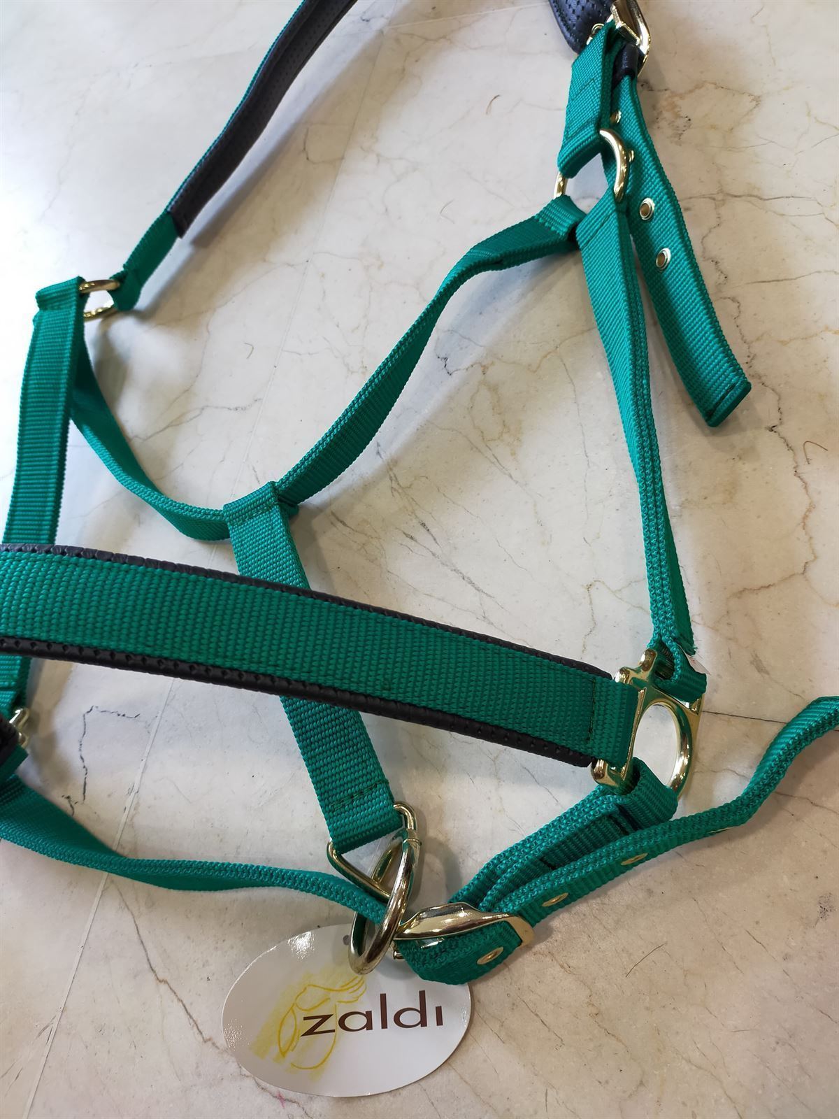 Cabezada cuadra ZALDI, nylon doble con refuerzo de pvc, talla Extra Full (XXF)  color verde - Imagen 2