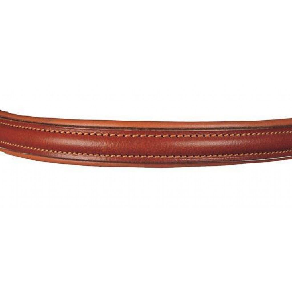 Cabezada de montar de cuero HKM Sports Equipment con riendas de lona, talla COB, color avellana - Imagen 7