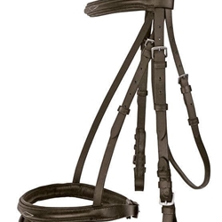 Cabezada de montar de cuero HKM Sports Equipment Jana cuero marrón TALLA PONY - Imagen 2