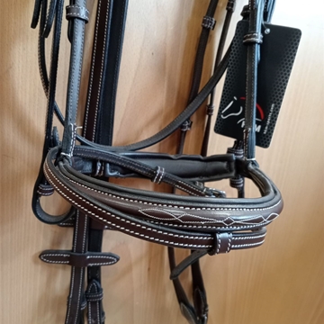 Cabezada de montar de cuero HKM Sports Equipment Jolie marrón TALLA COB - Imagen 2