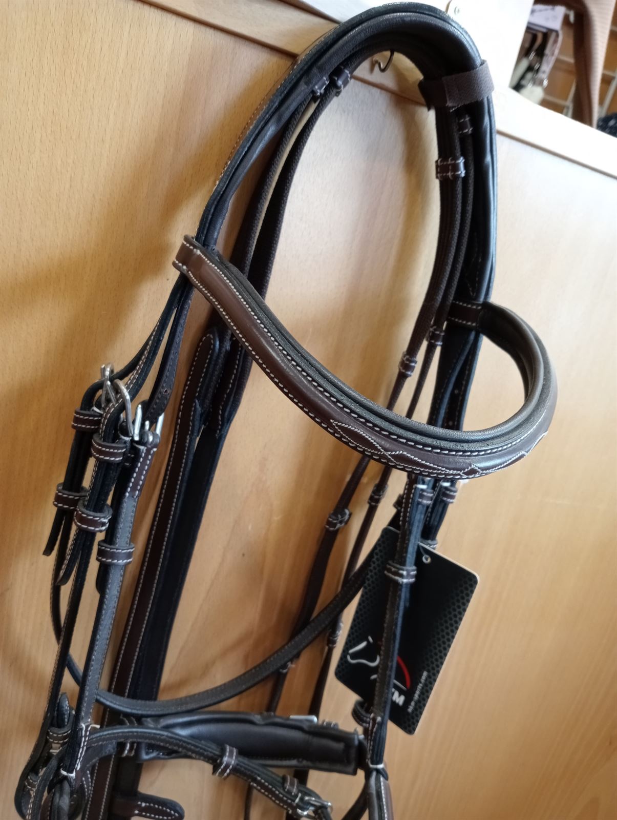 Cabezada de montar de cuero HKM Sports Equipment Jolie marrón TALLA COB - Imagen 3