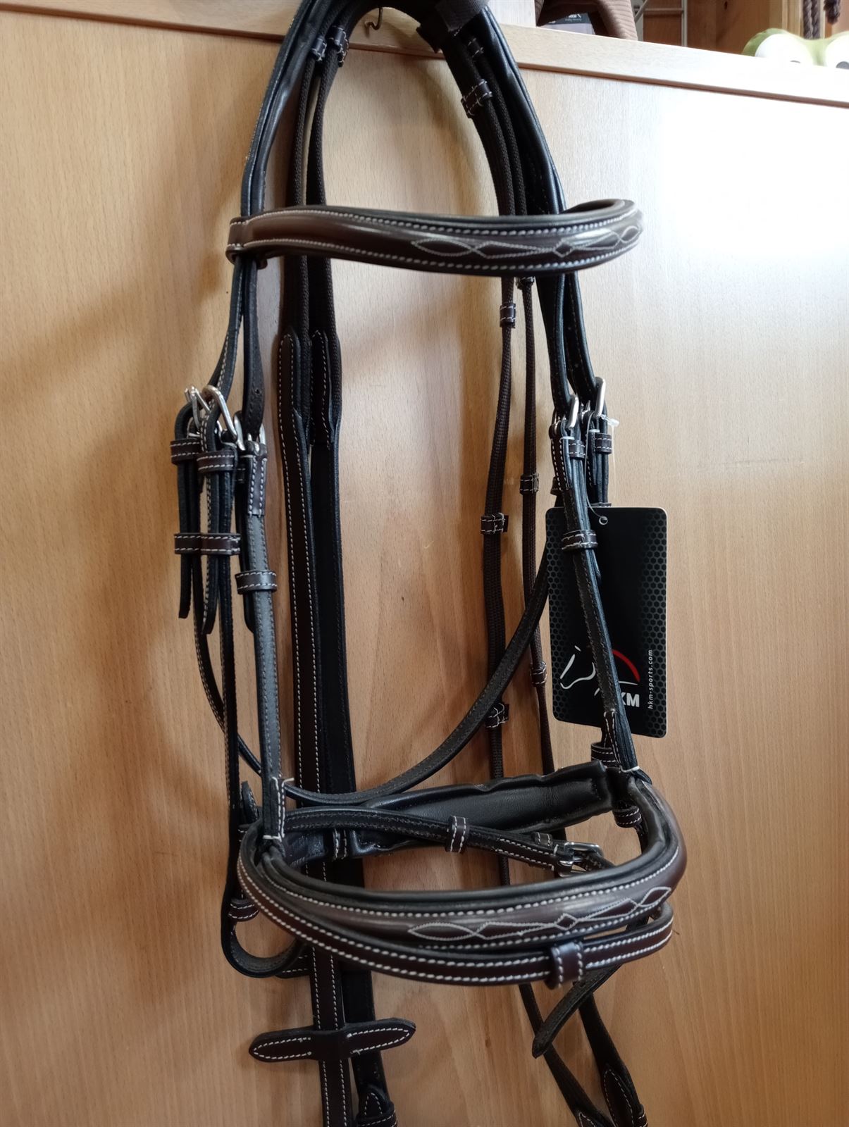 Cabezada de montar de cuero HKM Sports Equipment Jolie marrón TALLA COB - Imagen 7