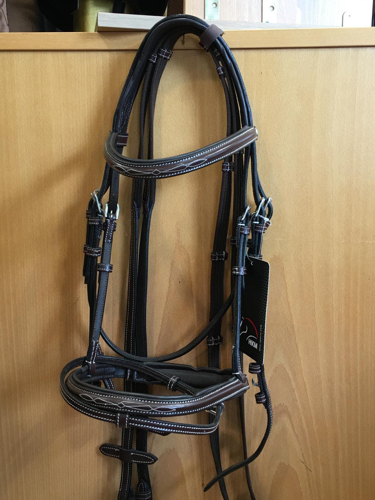 Cabezada de montar de cuero HKM Sports Equipment Jolie marrón TALLA COB - Imagen 10
