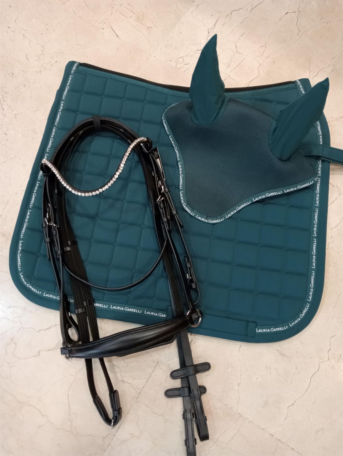 Cabezada de montar de cuero HKM Sports Equipment Nicole MUSEROLA ALEMANA negra TALLA COB - Imagen 8