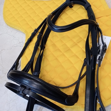 Cabezada de montar de cuero LEXHIS Agnes, color negro, talla FULL - Imagen 1