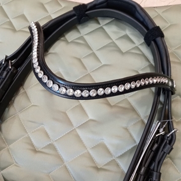 Cabezada de montar de cuero LEXHIS Cloe, color negro, talla COB - Imagen 1