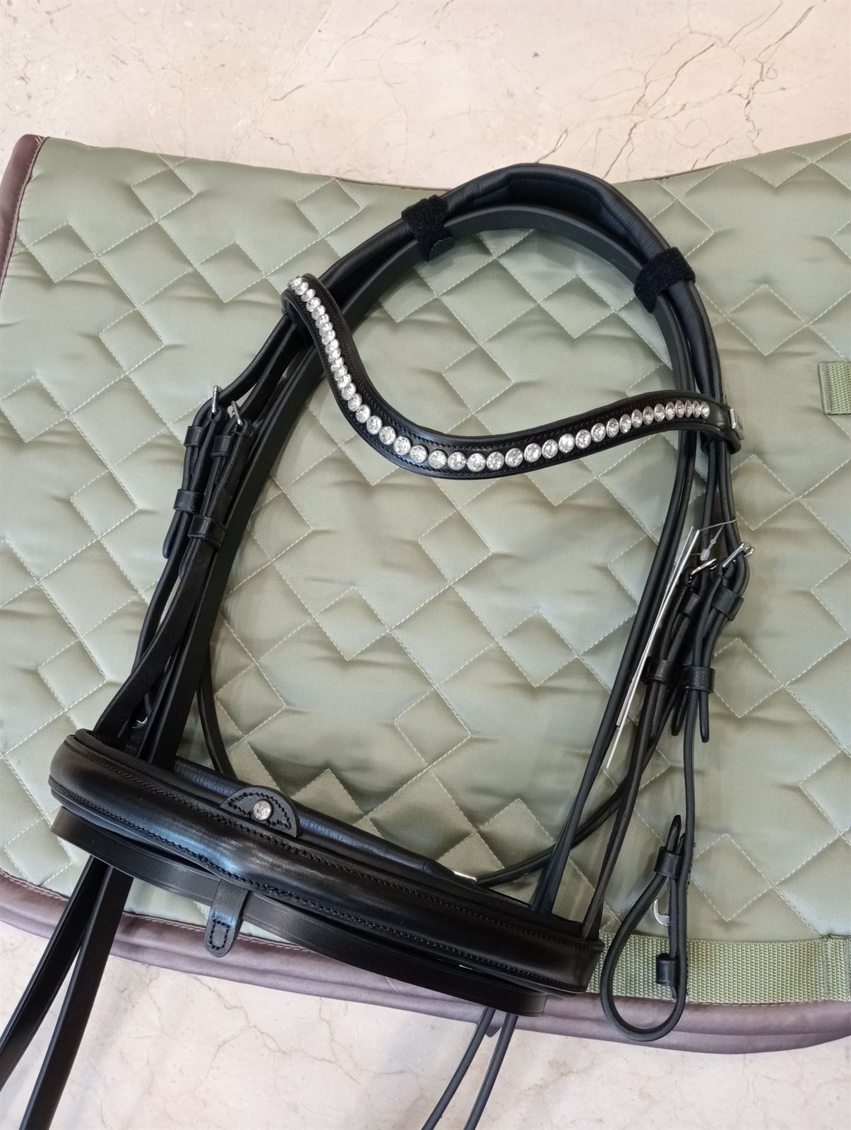 Cabezada de montar de cuero LEXHIS Cloe, color negro, talla COB - Imagen 4