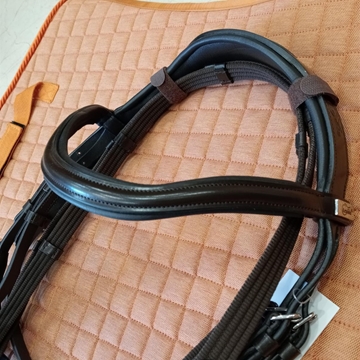 Cabezada de montar de cuero LEXHIS Dayana, color marrón, talla FULL - Imagen 1