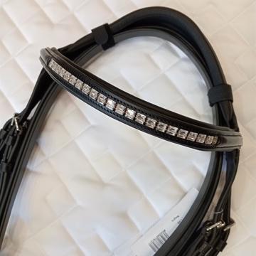 Cabezada de montar de cuero LEXHIS Flavia, color negro, talla FULL - Imagen 2