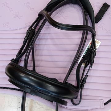 Cabezada de montar de cuero LEXHIS Greta, color negro, talla COB - Imagen 1