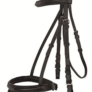 Cabezada montar HKM Jana cuero negro - Imagen 2