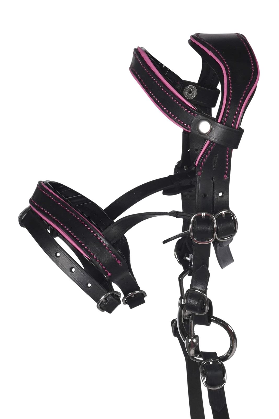 Cabezada montar Hobby Horsing HKM Sports Equipment Manchester color negro/rosa - Imagen 1
