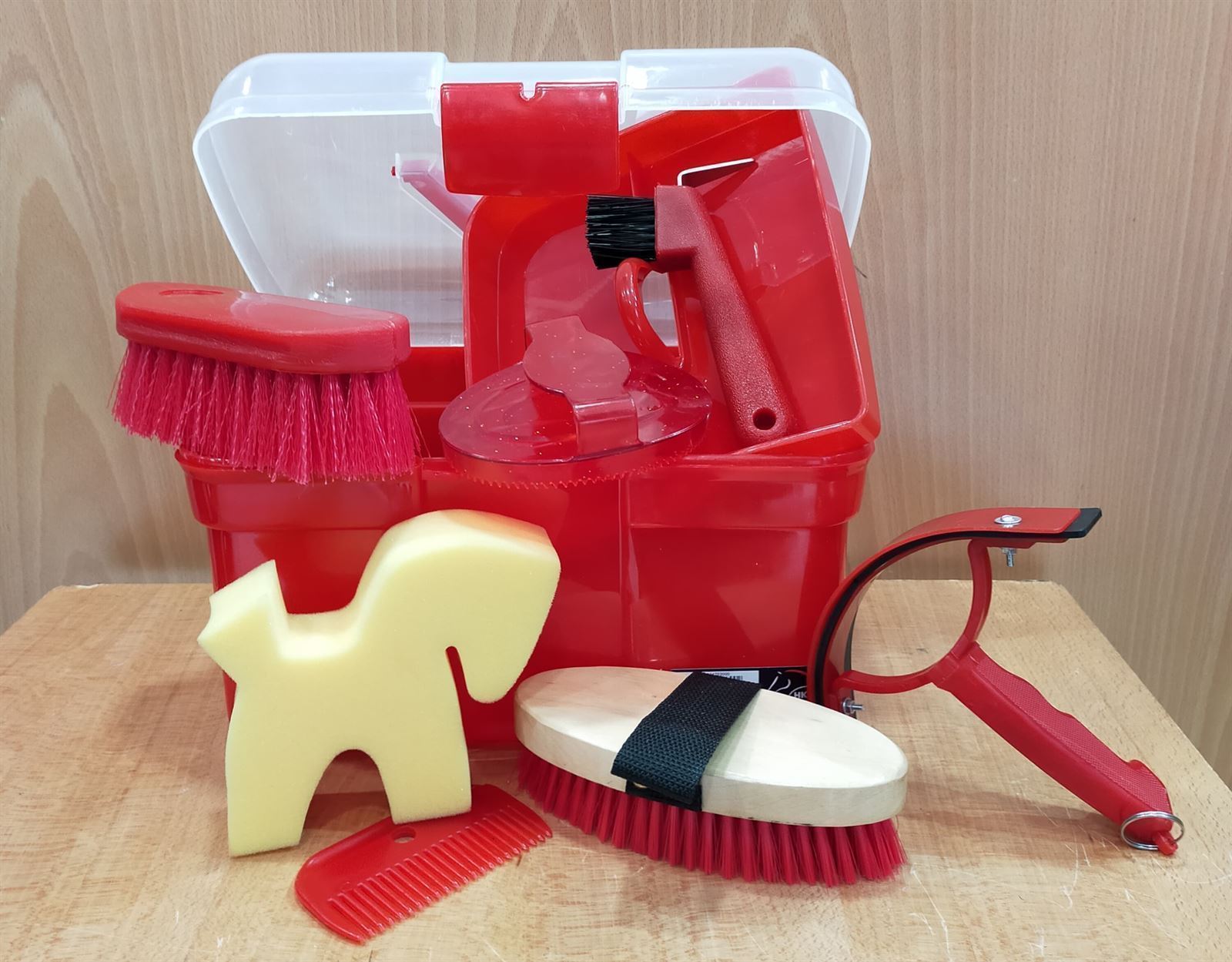 Caja útiles de limpieza HKM Sports Equipment, color rojo - Imagen 3
