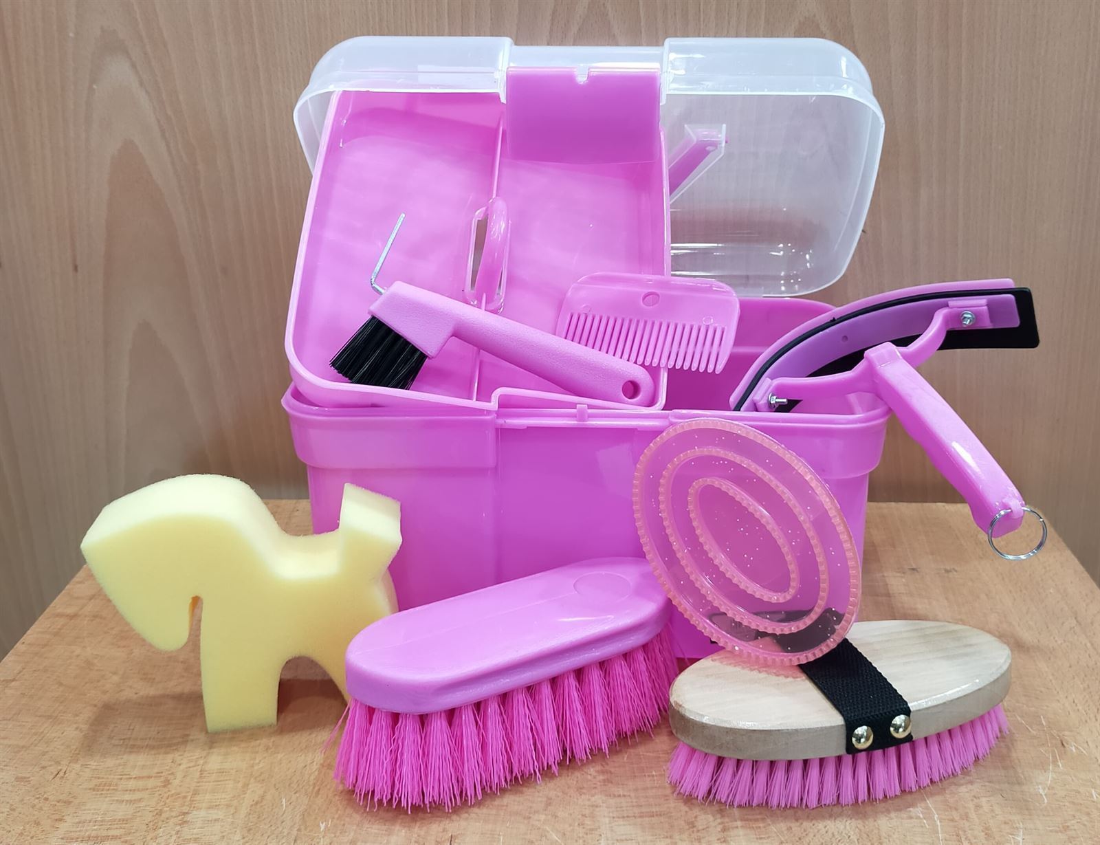 Caja útiles de limpieza HKM Sports Equipment, color rosa - Imagen 2