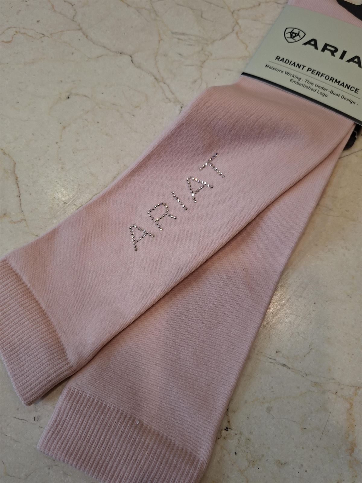 Calcetines ARIAT finos ARIATTEK RADIANT color rosa sepia con cristales TALLA 36,5/42 (par) - Imagen 2