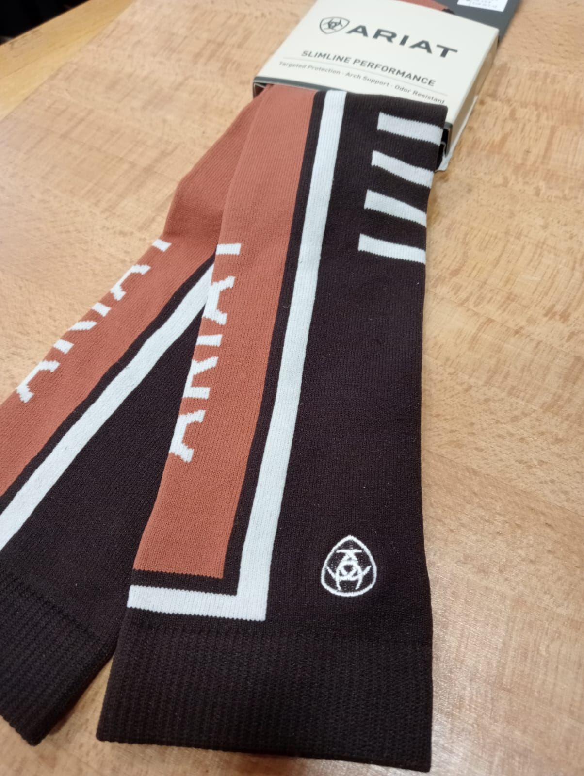 Calcetines ARIAT finos ARIATTEK SLIMLINE color marrón/teja TALLA 36,5/42 (par) - Imagen 2