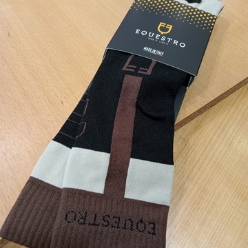 Calcetines EQUESTRO Carbon color negro/marrón/beige TALLA 39-42 - Imagen 1