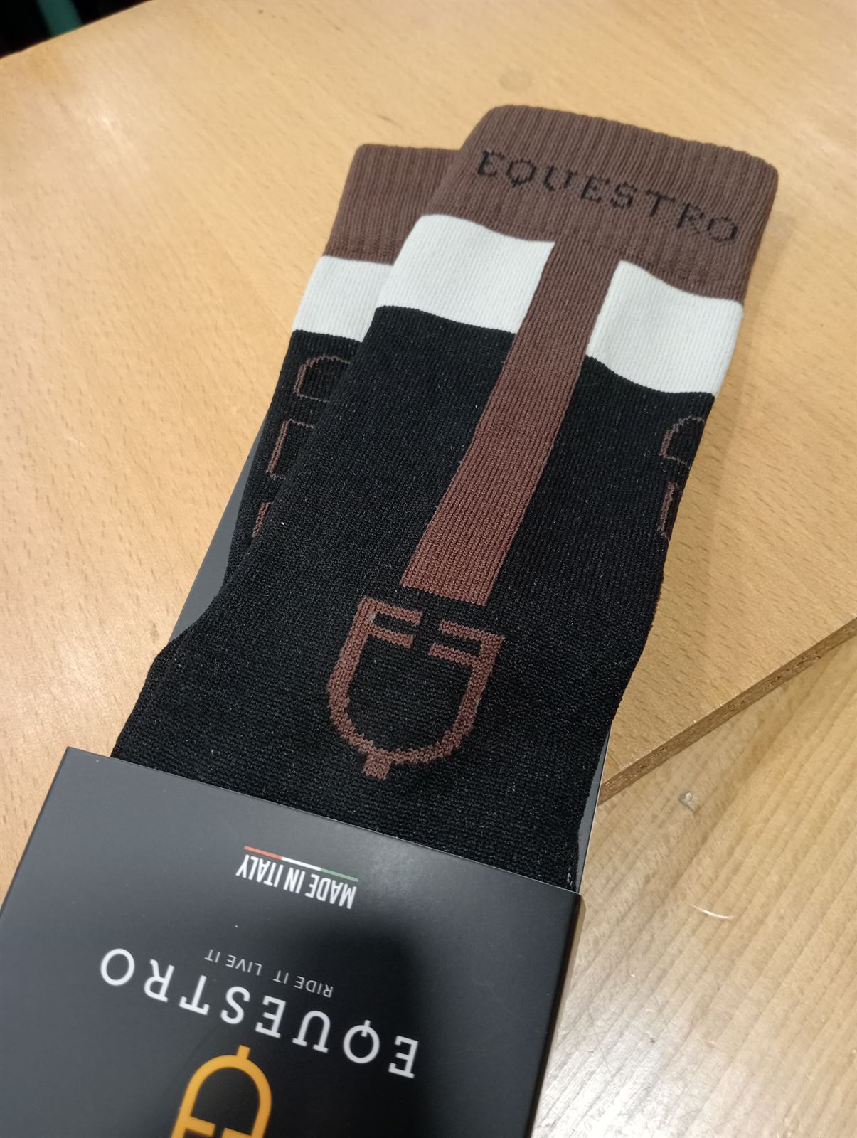 Calcetines EQUESTRO Carbon color negro/marrón/beige TALLA 39-42 - Imagen 3