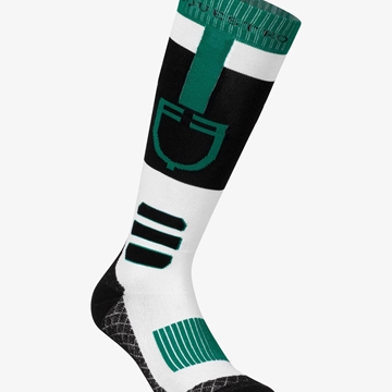 Calcetines EQUESTRO Carbon color negro/verde /blanco TALLA 39-42 - Imagen 1