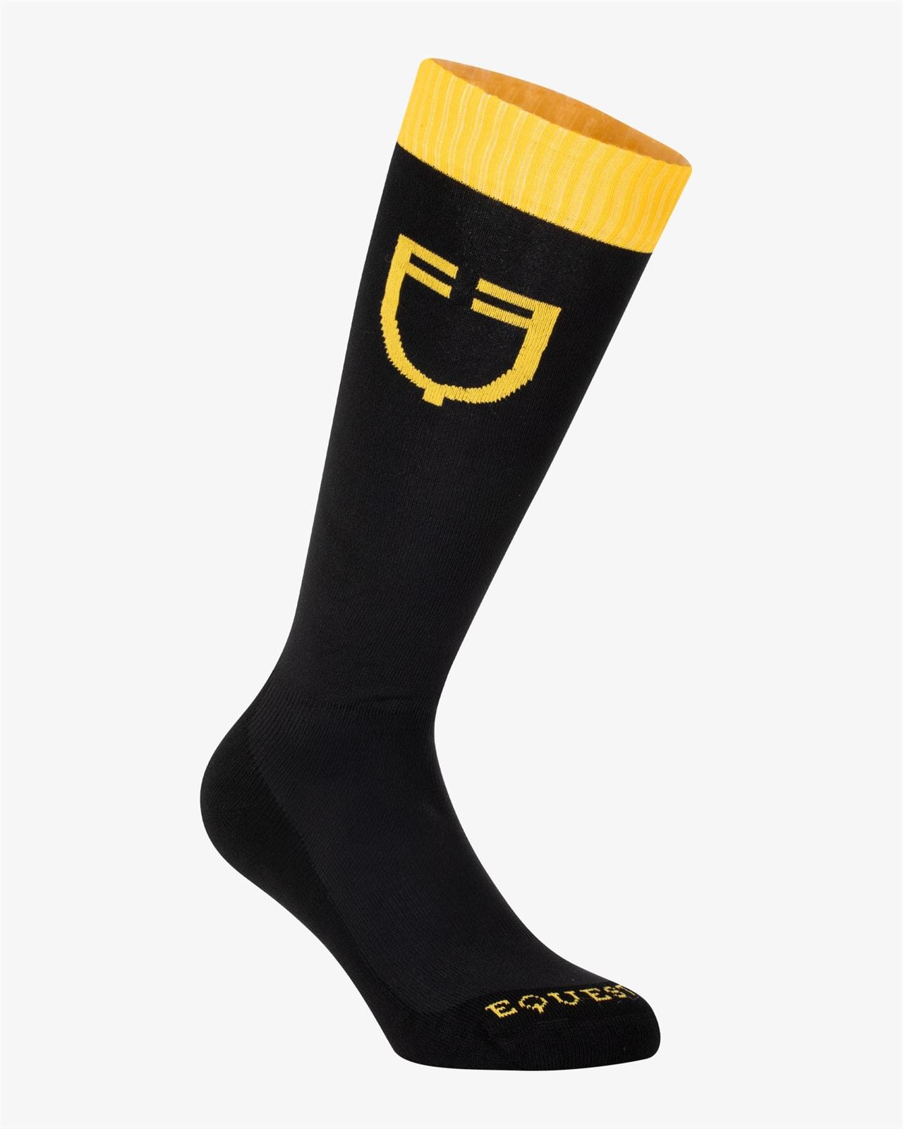 Calcetines EQUESTRO técnico con logo color negro/amarillo TALLA 35-38 - Imagen 1