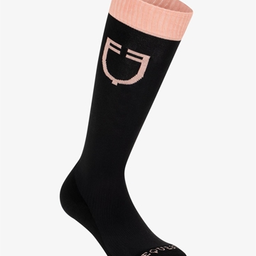 Calcetines EQUESTRO técnico con logo color negro/rosa TALLA 35-38 - Imagen 1