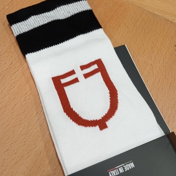 Calcetines EQUESTRO Unisex College técnico con logo color blanco/rojo/negro TALLA 35-38 - Imagen 2