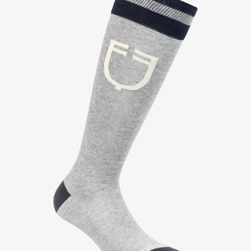 Calcetines EQUESTRO Unisex College técnico con logo color gris/beige/marino TALLA 39-42 - Imagen 1