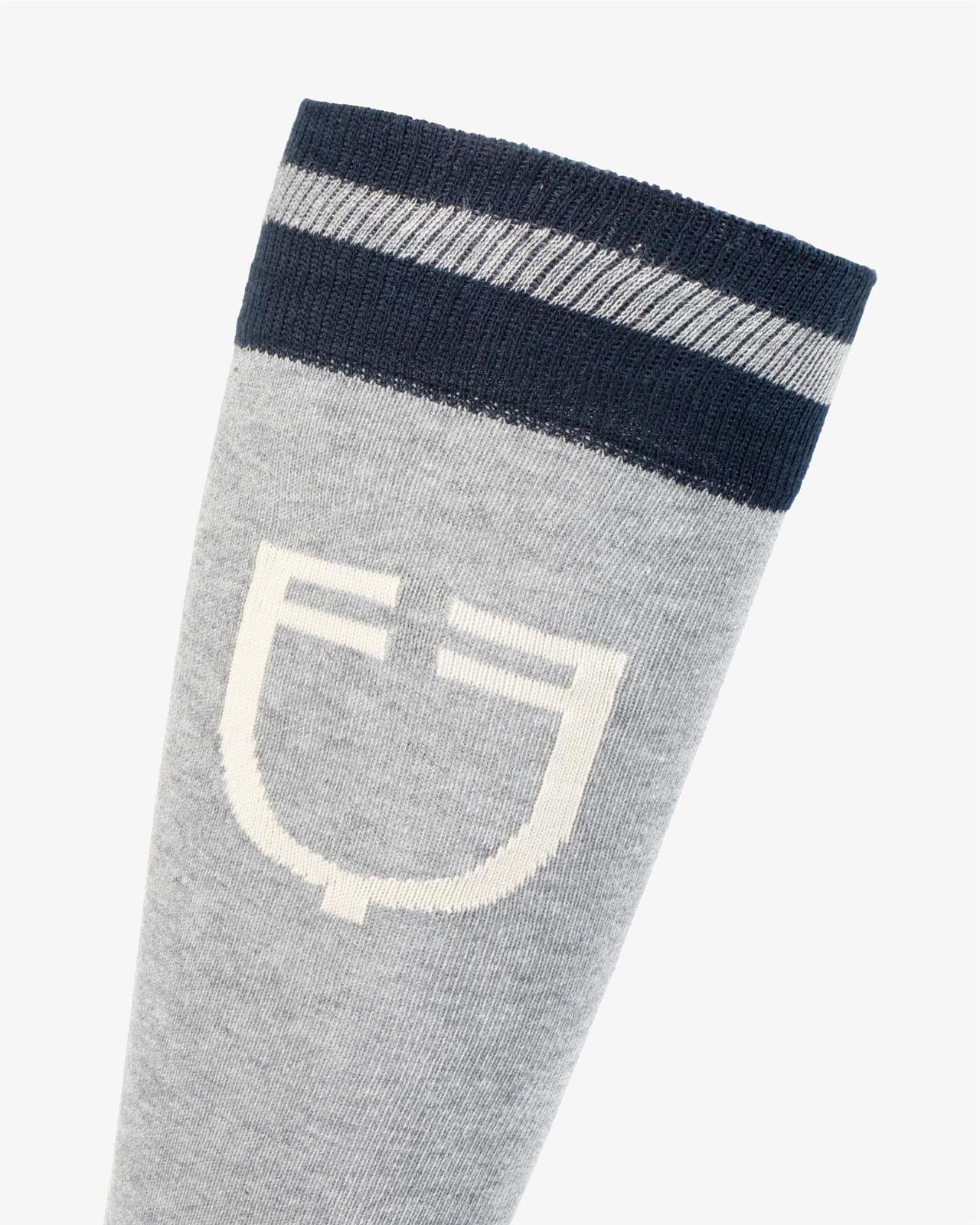 Calcetines EQUESTRO Unisex College técnico con logo color gris/beige/marino TALLA 39-42 - Imagen 4