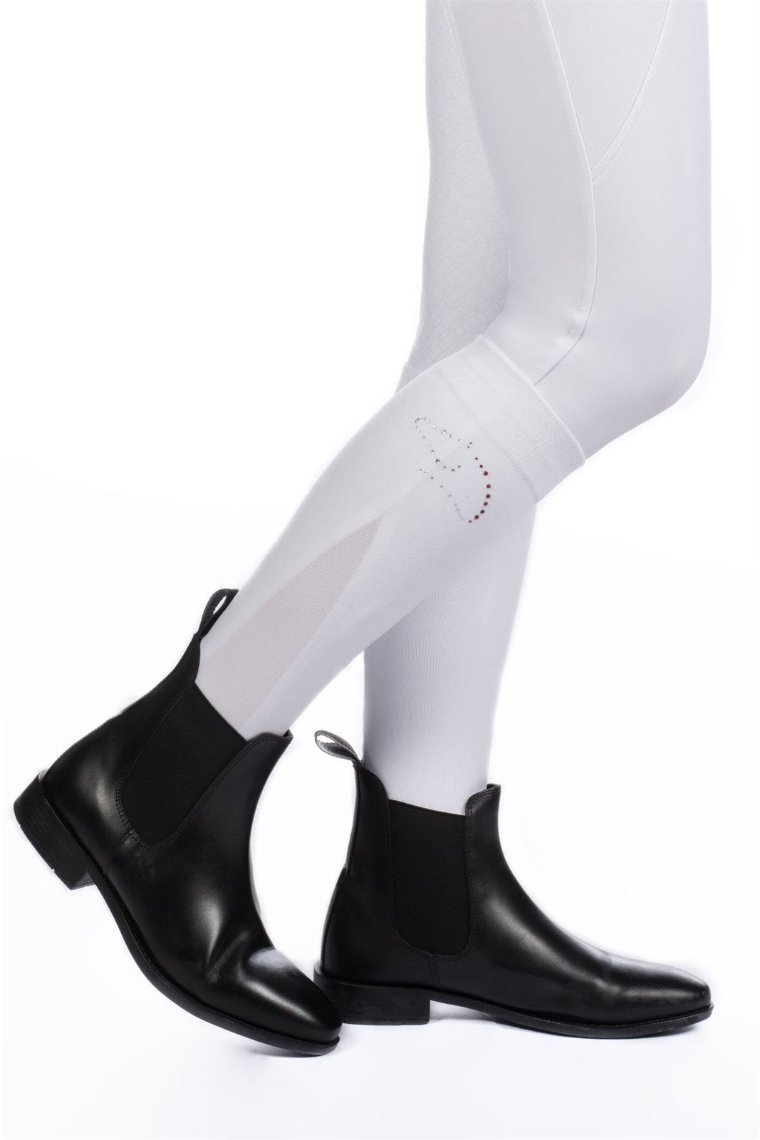 Calcetines finos HKM Sports Equipment color blanco con cristales TALLA 35/38 - Imagen 1