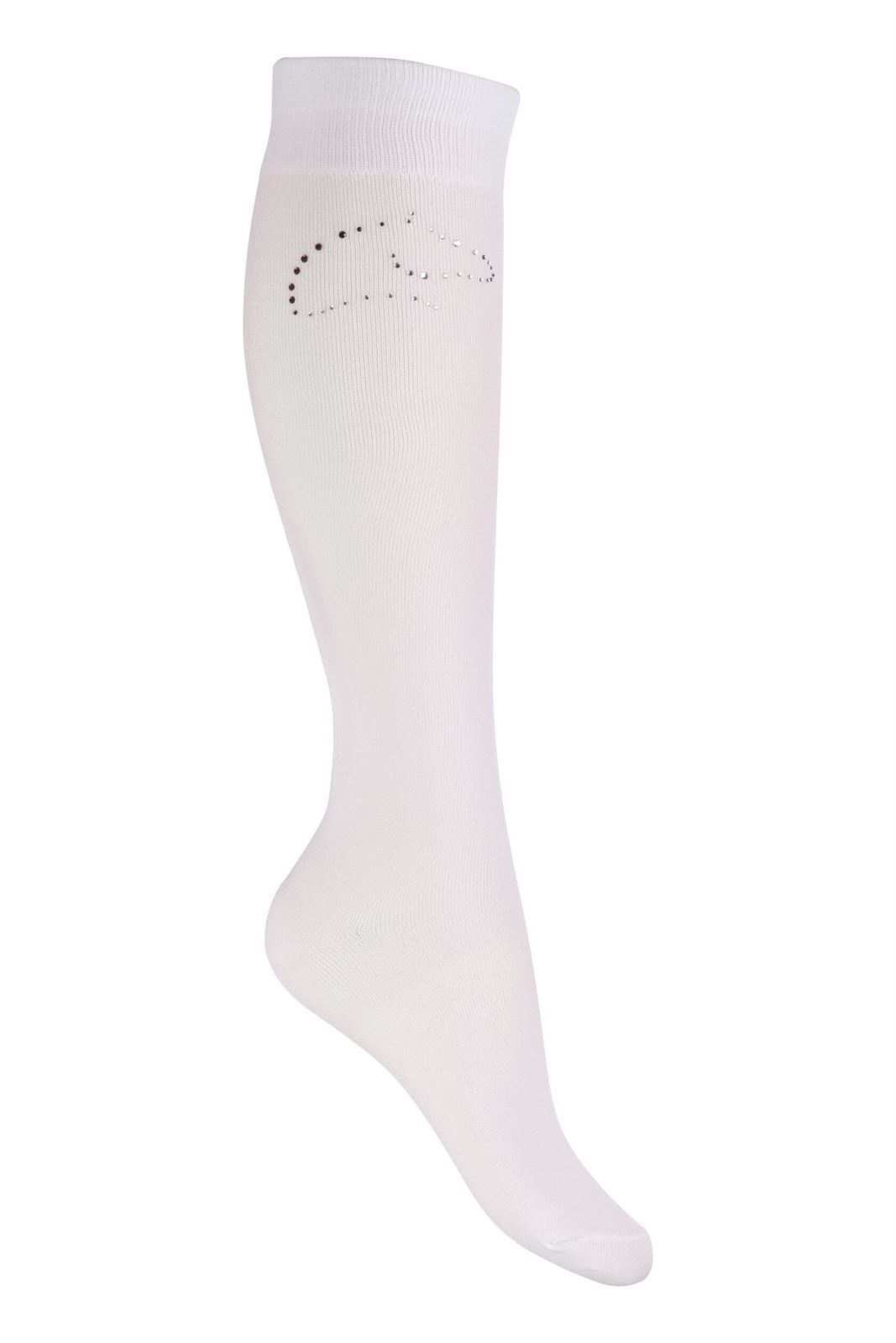 Calcetines finos HKM Sports Equipment color blanco con cristales TALLA 35/38 - Imagen 3