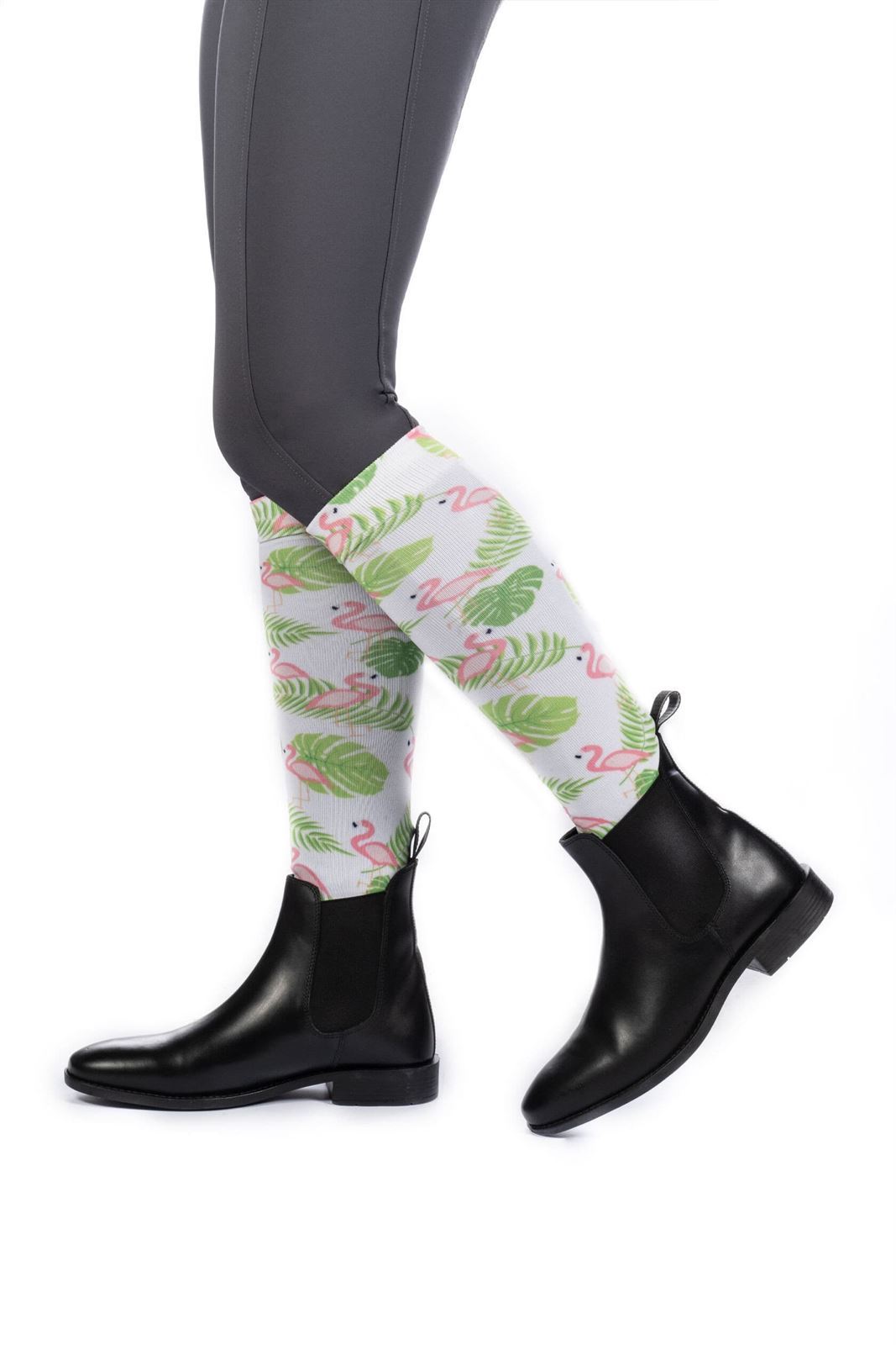 Calcetines finos HKM Sports Equipment estampado flamencos talla 35/38 - Imagen 2