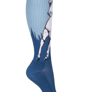 Calcetines finos HKM Sports Equipment, Helsinki caballo azul, talla 30/34 - Imagen 1