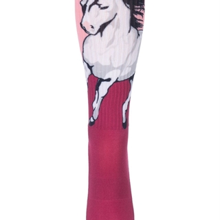 Calcetines finos HKM Sports Equipment, Helsinki caballo rosa, talla 30/34 - Imagen 1