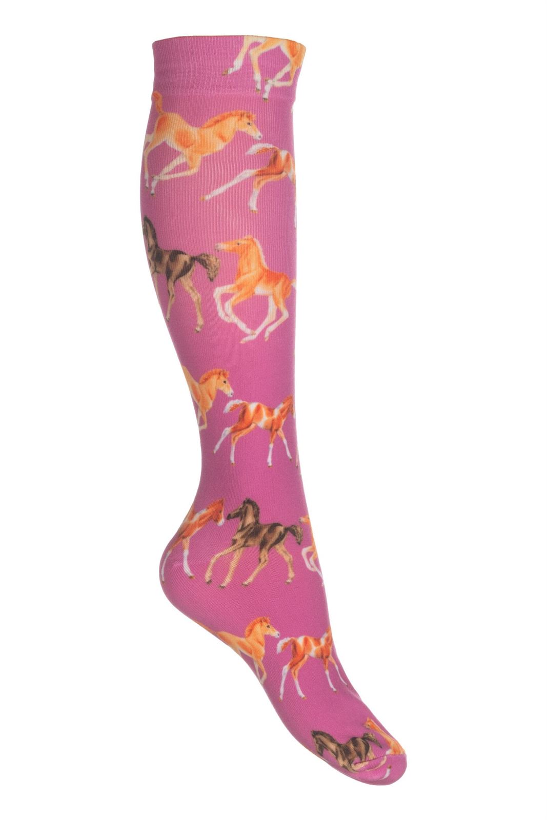 Calcetines finos HKM Sports Equipment Pony Club rosa talla 35/38 - Imagen 1