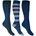 Calcetines HKM Sport Equipment Houston azul/azul claro pack de 3 pares talla 30/34 - Imagen 1