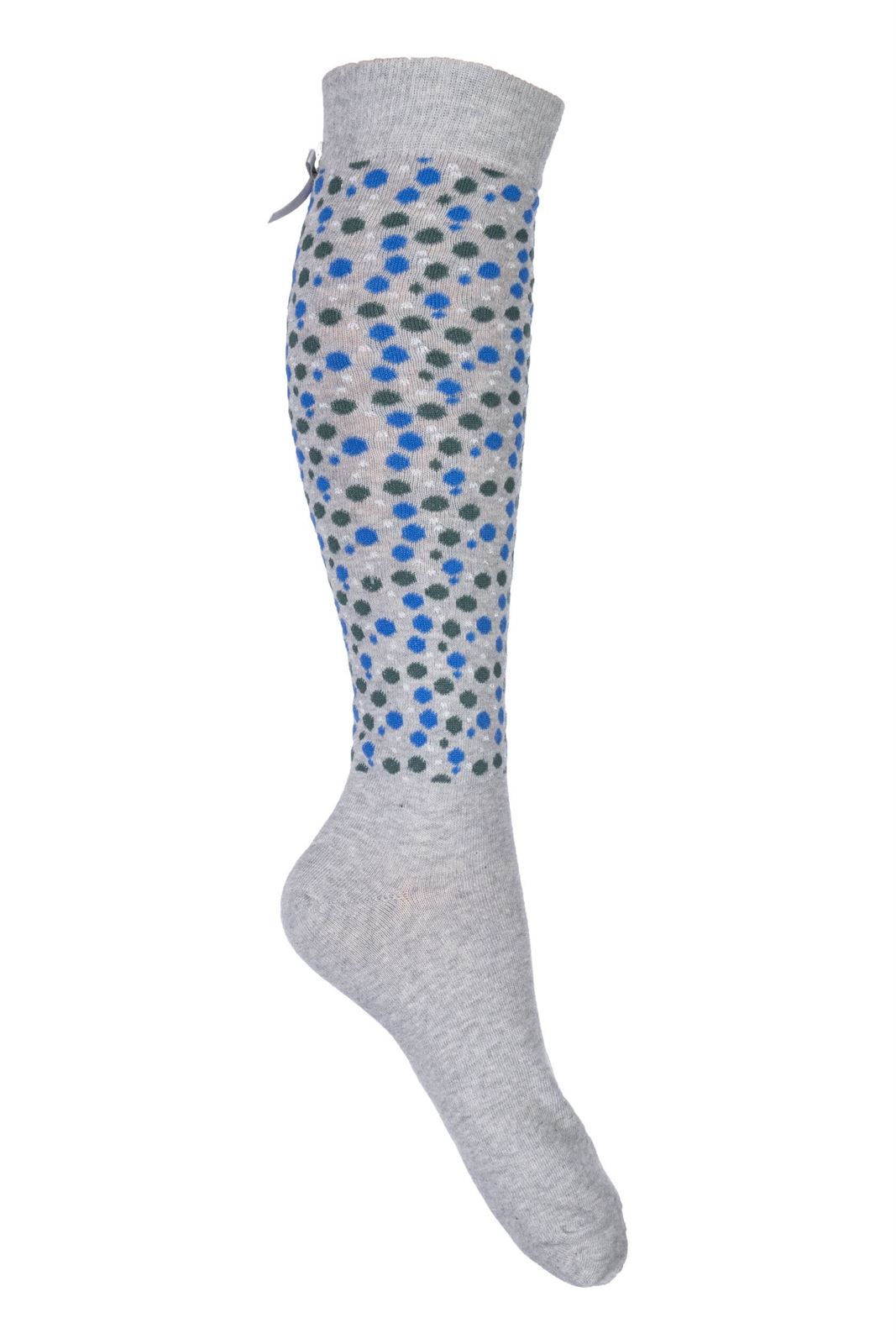 Calcetines HKM Sports Equipment color gris topitos azul-verde talla 35/38 - Imagen 1