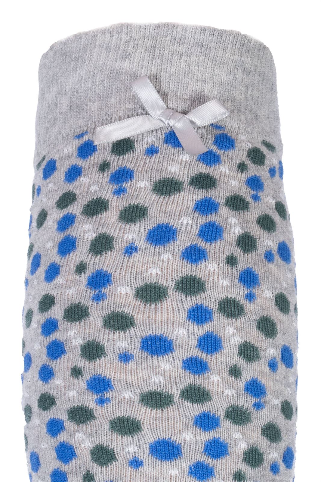 Calcetines HKM Sports Equipment color gris topitos azul-verde talla 35/38 - Imagen 2