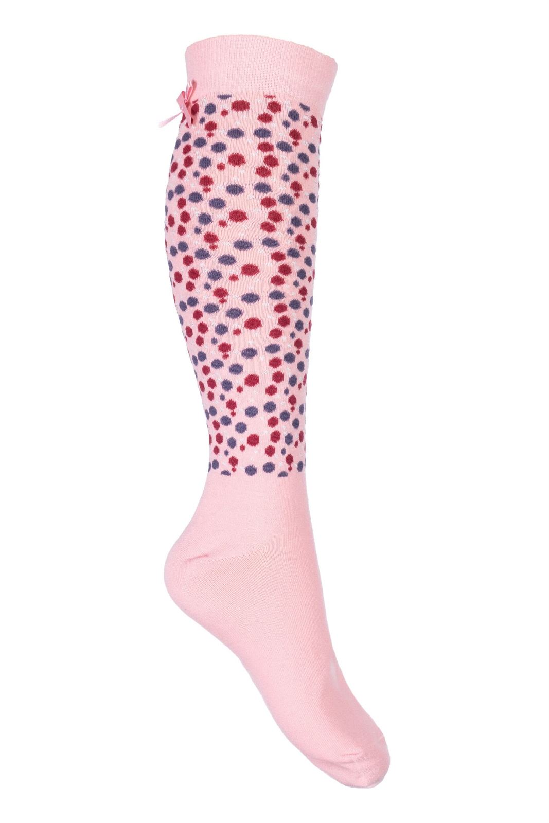 Calcetines HKM Sports Equipment color rosa topitos granate-lila talla 35/38 - Imagen 1