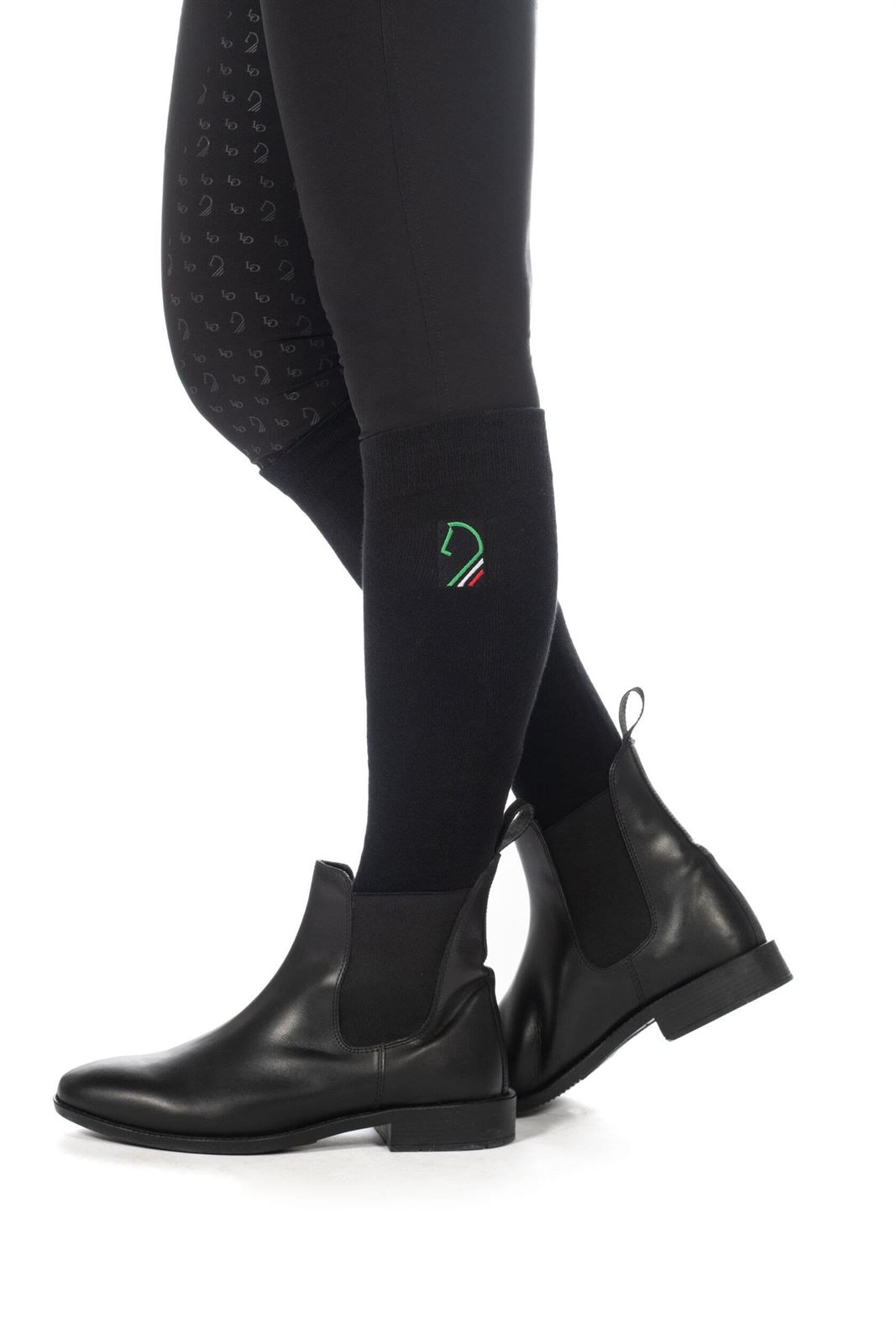 Calcetines LAURIA GARRELLI Livigno color negro bordado cabeza caballo talla 35/38 - Imagen 4