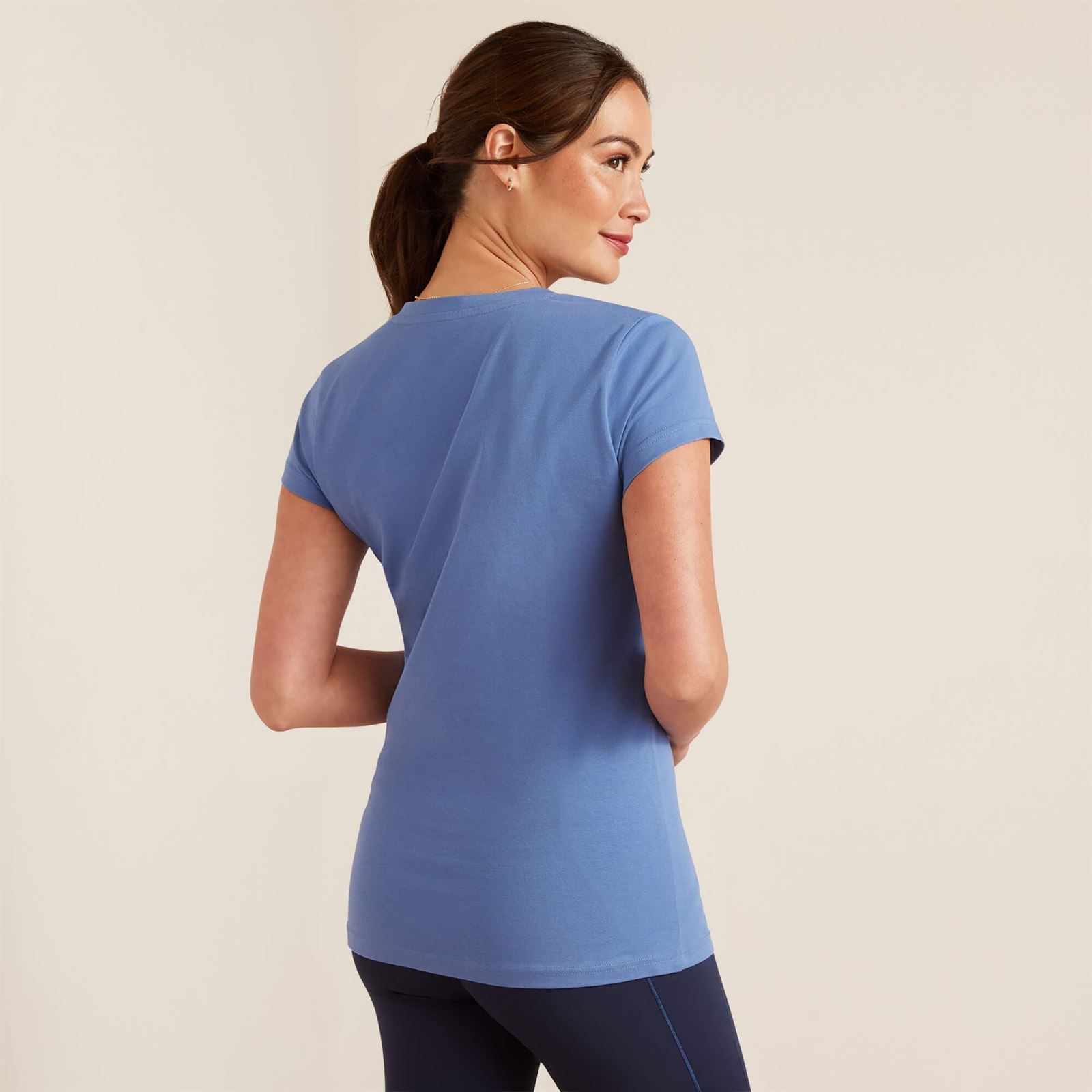 Camiseta ARIAT mujer azul logo vertical - Imagen 2