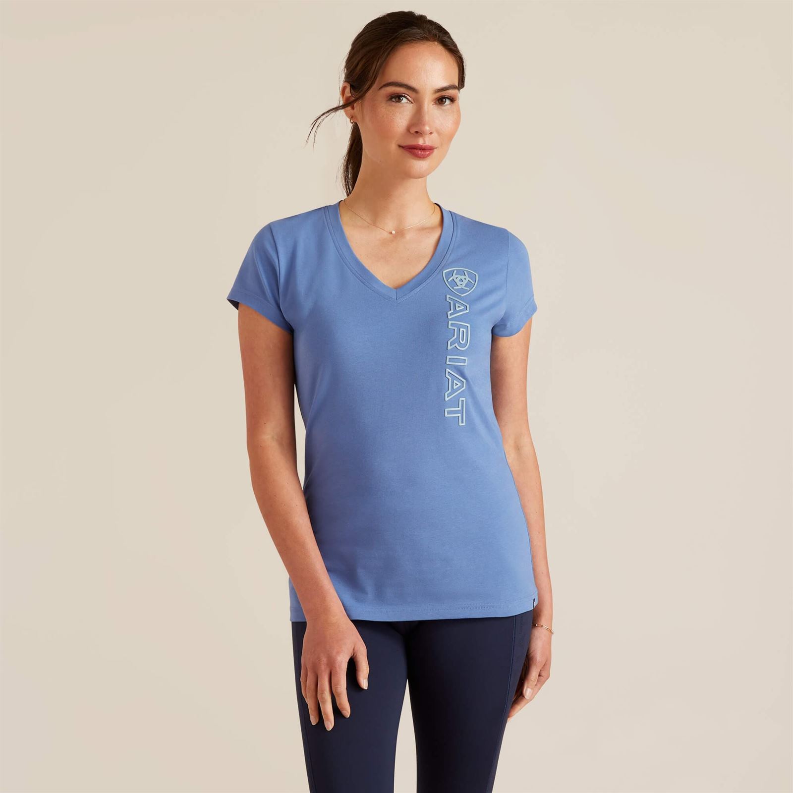 Camiseta ARIAT mujer azul logo vertical - Imagen 3