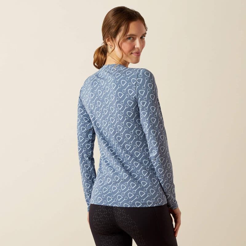 Camiseta Ariat mujer Hardware color azul estampado estribos - Imagen 3