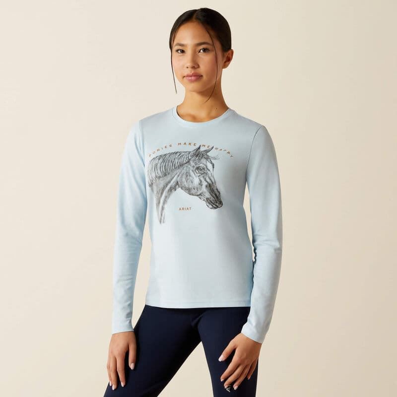 Camiseta Ariat niñ@ unisex Happy color azul celeste - Imagen 3